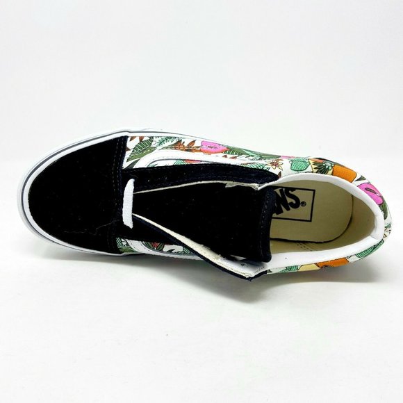 Vans Old Skool (Multi Tropical) Black True White Floral Womens Casual Shoes - Picture 4 of 5